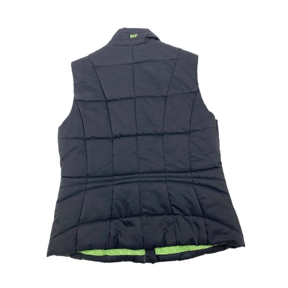 VINEYARD VINES Quilted Puffer Vest Jacket Womens XS Full Zip Snap Close Black - Picture 3 of 11